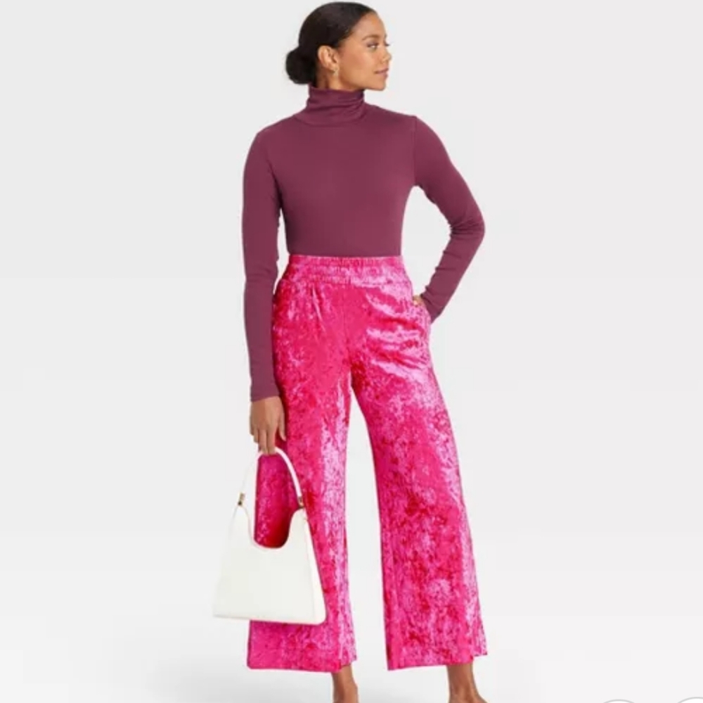 NWT FUSCHSIA VELVET PANTS